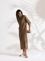 Thumbnail for trueBrowns Brown Slub Dress