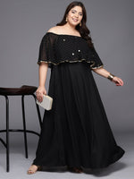 Thumbnail for Ahalyaa Plus Size Off-Shoulder Maxi Ethnic Dress - Distacart