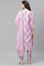Thumbnail for Ahika Pink Polyester Floral Print Straight Suit Set