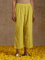 Thumbnail for trueBrowns Lime Gold Cotton Relax High Slit Kurta Set - Distacart