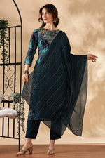Thumbnail for BulBul Kamolika Printed Aqua Rayon Salwar Suit