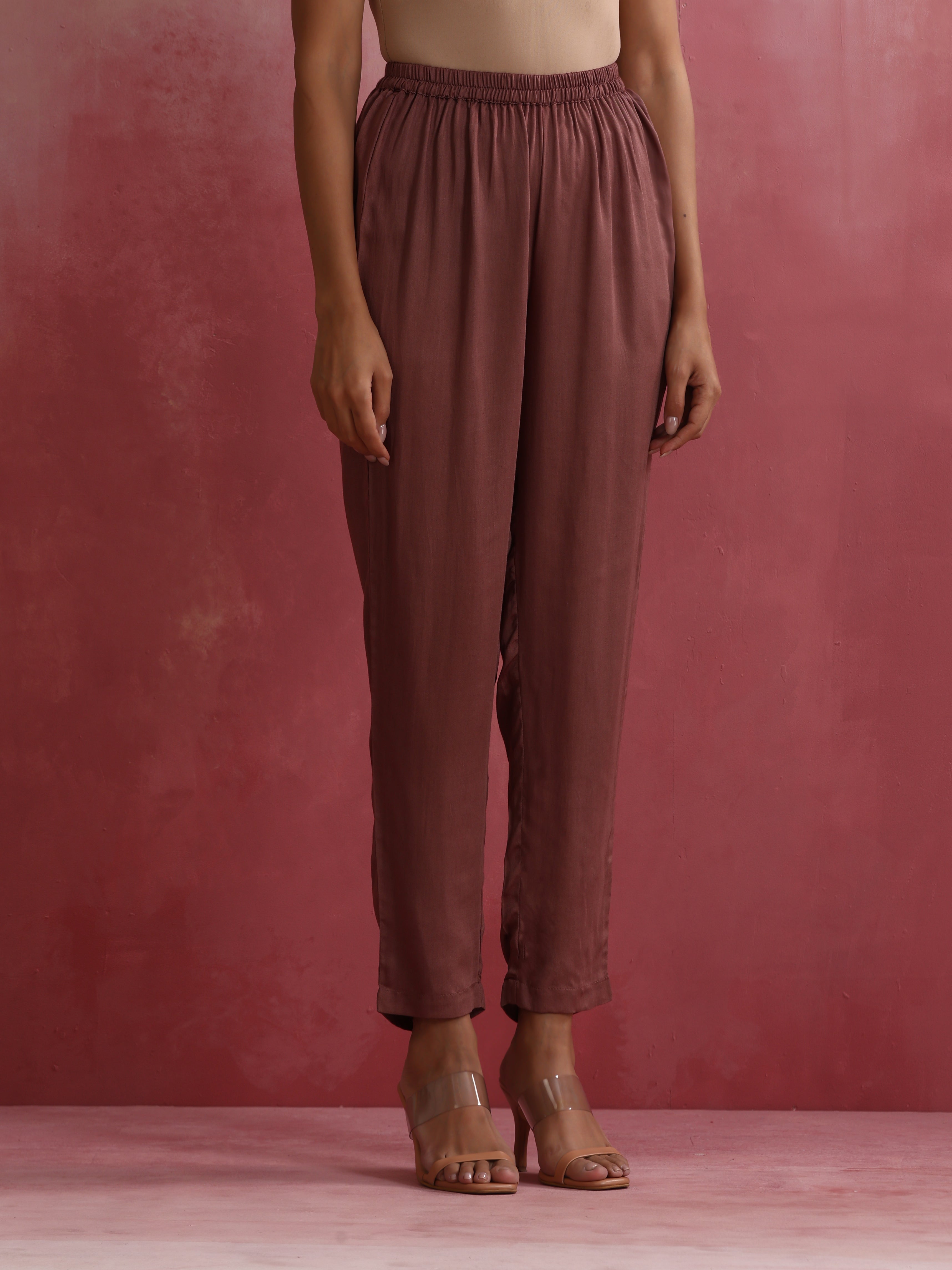 trueBrowns Brown Modal High low Kurta Set