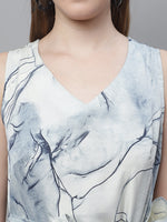 Thumbnail for Jainish Women's Blue Printed A-Line Dresses - Distacart