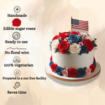 Thumbnail for confect edible sugar roses cake toppers for cupcakes doughnut cake decorations pack of 12 j4 roses 02