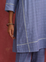 Thumbnail for trueBrowns Sky BLue Cotton Kurta Co-ord set