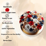 Thumbnail for confect edible sugar roses cake toppers for cupcakes doughnut cake decorations pack of 12 j4 roses 04