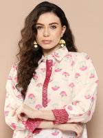 Thumbnail for Ahalyaa Shirt Collar Printed Tunic - Distacart