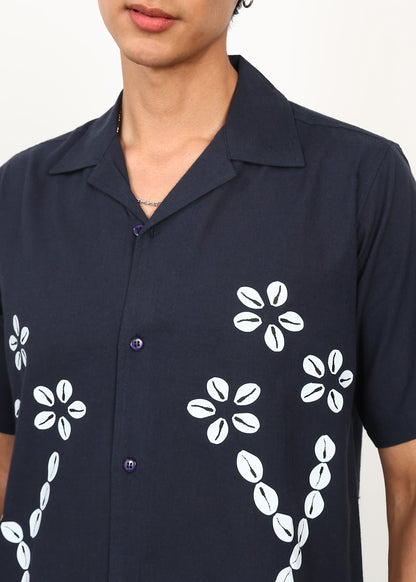 Fabmade Midnight Bloom Linen Shirt - Distacart
