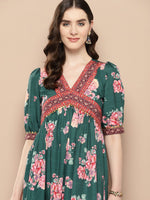Thumbnail for Ahalyaa Women Floral Printed Empire Ethnic Dress - Distacart