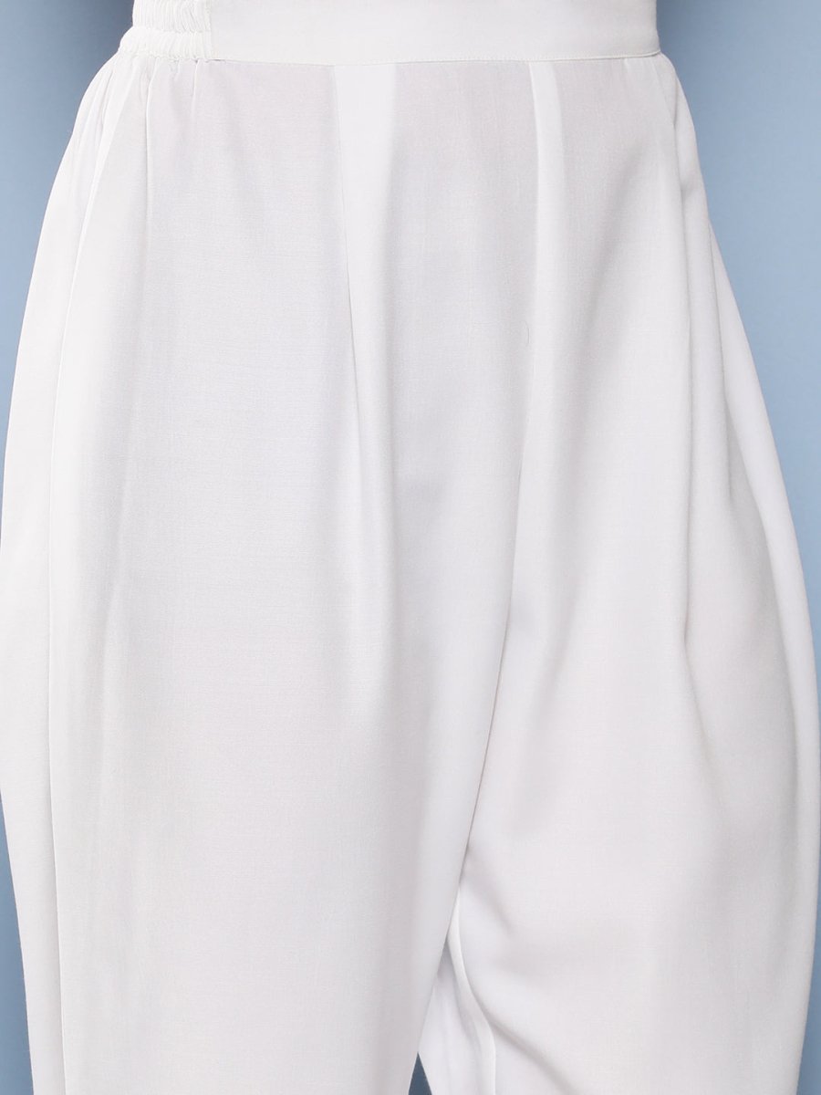 Ahalyaa Women Sea Green Floral Printed Empire Gotta Patti Kurta with Trousers - Distacart