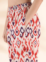 Thumbnail for trueBrowns Carrot Cotton Ikat Flared Co-ord Set - Distacart