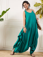 Thumbnail for InWeave Teal Round Sleeveless Jumpsuit
