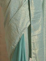Thumbnail for trueBrowns Blue Gold Lurex Ready To Wear Saree