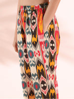 Thumbnail for trueBrowns Cola Cotton Ikat Kurta Pant Set - Distacart