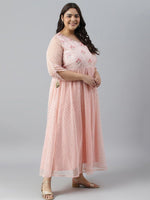 Thumbnail for AURELIA Plus Size Floral Embroidered Chiffon Maxi Fit & Flare Dress
