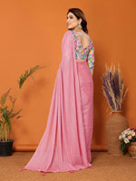 Thumbnail for Partywear Designer Rose Polyester Zari Fancy Saree - Starwalk - Distacart