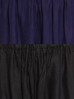 Thumbnail for TAG 7 Women Pack Of 2 Black & Navy Blue Solid Flared Palazzos
