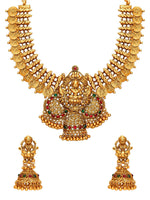 Thumbnail for Aadita Gold-Toned Stone-Studded Temple Jewelry Set - Distacart