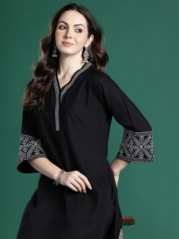 Indo Era Ethnic Motifs Embroidered Regular Kurta with Trousers
