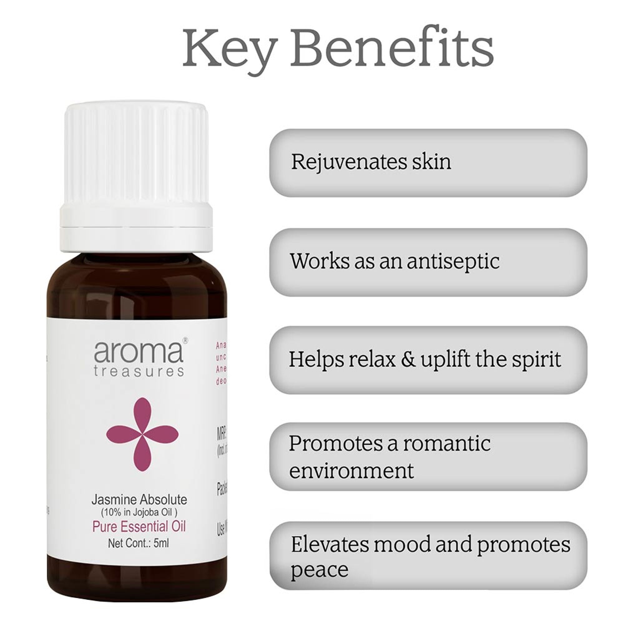 Aroma Treasures Jasmine Absolute Pure Essential Oil - Distacart