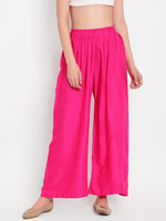 Thumbnail for TAG 7 Women Black & Pink Set of 2 Flared Ethnic Palazzos