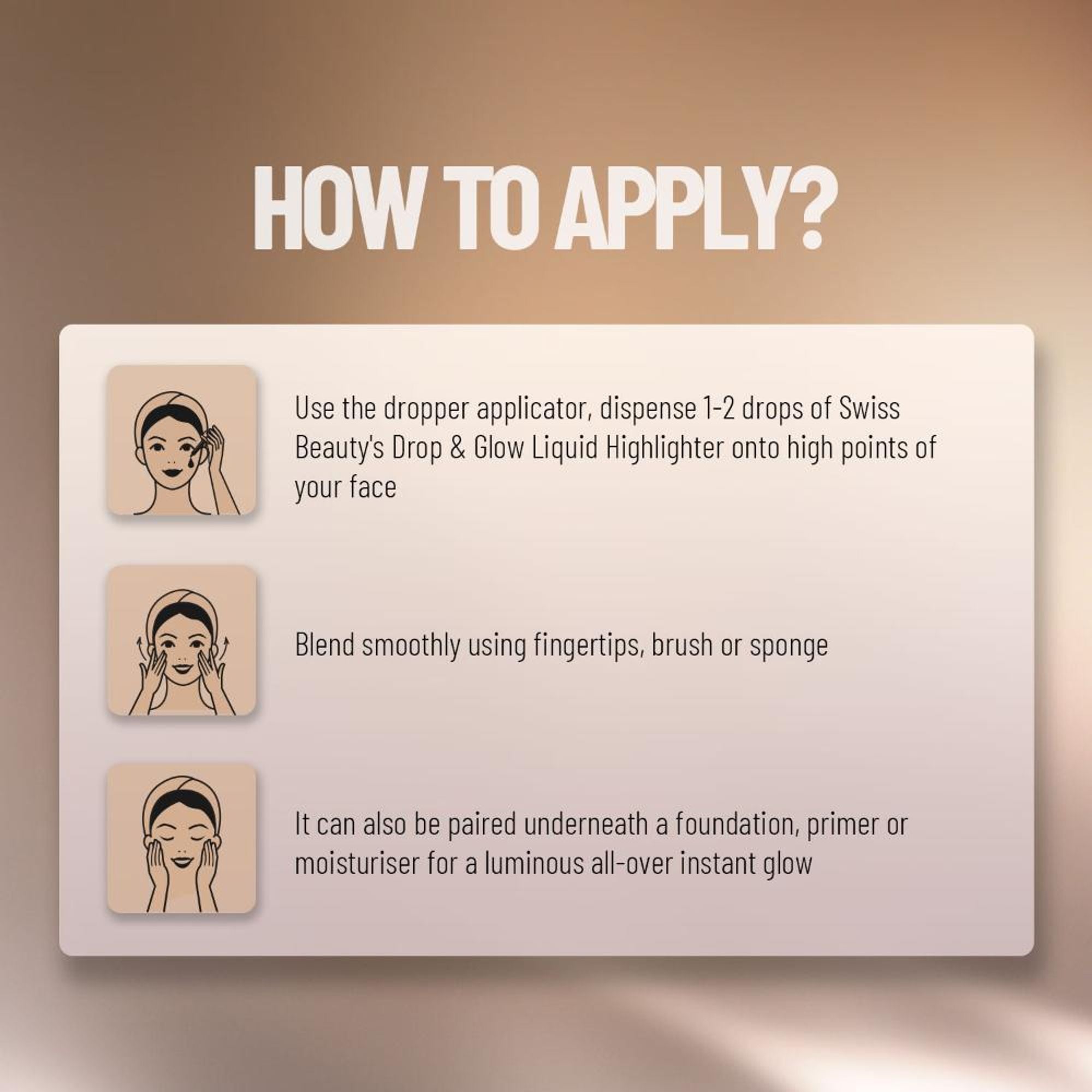 Swiss Beauty Drop and Glow Liquid Highlighter , Shimmer Shine , Dewy Finish - 05 Coppery - Distacart