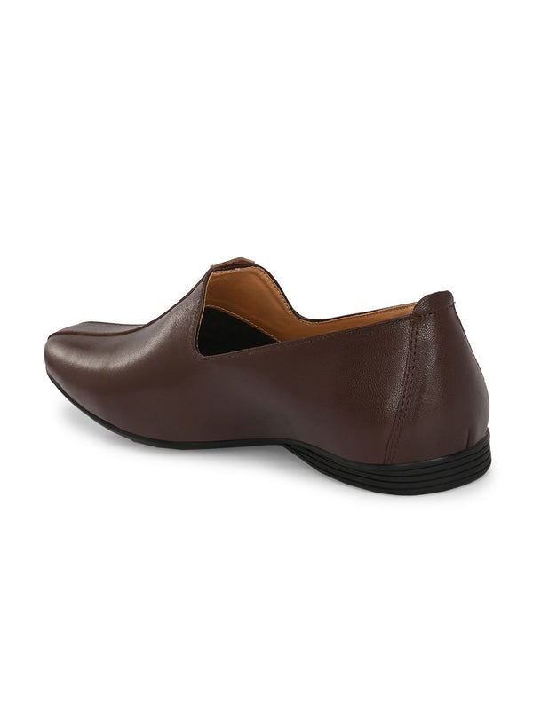 Buy House of Pataudi Men Brown Solid Slip-On Shoes Online At Low Price