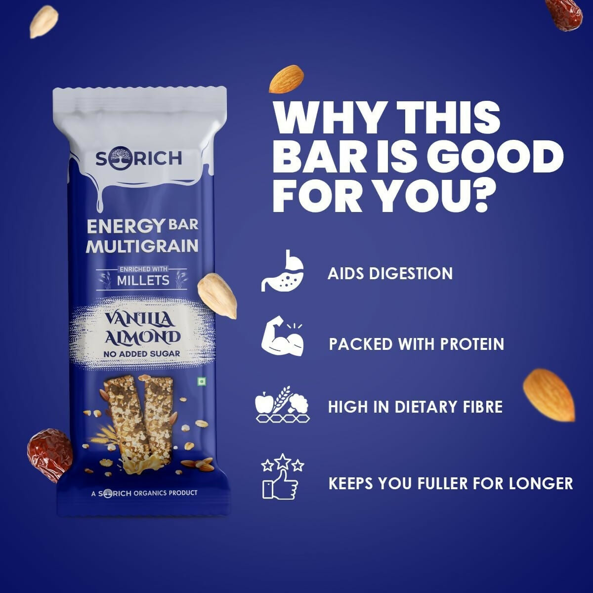 Sorich Organics Multigrain Energy Mini Bars Vanilla Almond - Distacart