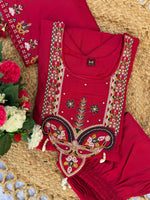 Thumbnail for Lehenga Mart Designer Anarkali Suit With Kurta, Pant, Dupatta For Women-Pink - Distacart