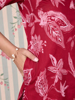 Thumbnail for Ode by House of Pataudi Floral Printed Regular Pure Cotton Kurta with Trousers & Dupatta - Distacart