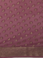 Thumbnail for Anouk Mauve & Gold-Toned Woven Design Zari Pure Georgette Kanjeevaram Saree - Distacart