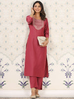 Thumbnail for Ode by House of Pataudi Floral Embroidered Kurta - Distacart