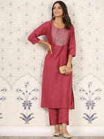 Thumbnail for Ode by House of Pataudi Floral Embroidered Kurta - Distacart