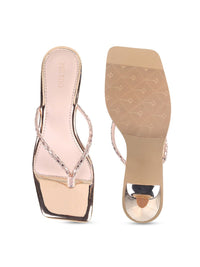 Thumbnail for Metro Embellished Open Toe Kitten Heels