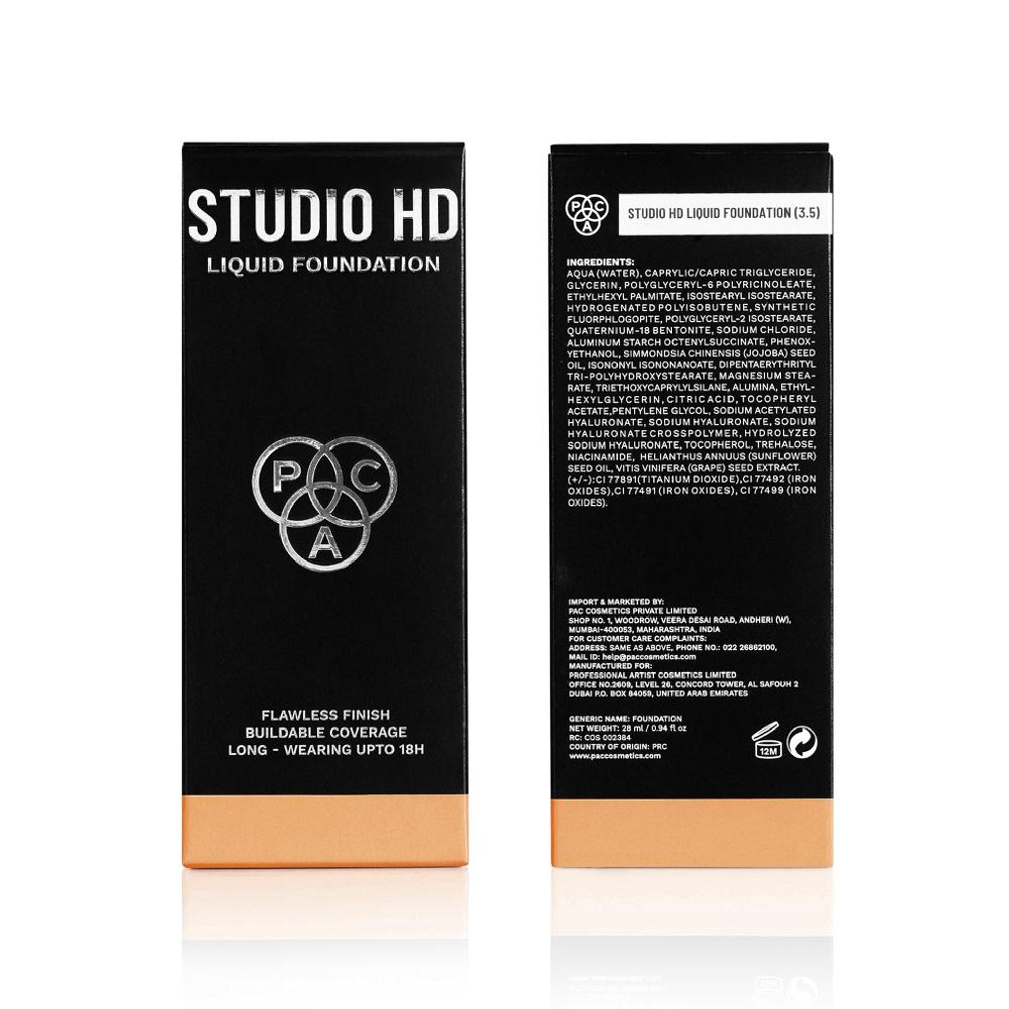 PAC Studio HD Liquid Foundation - 3.5 - Distacart