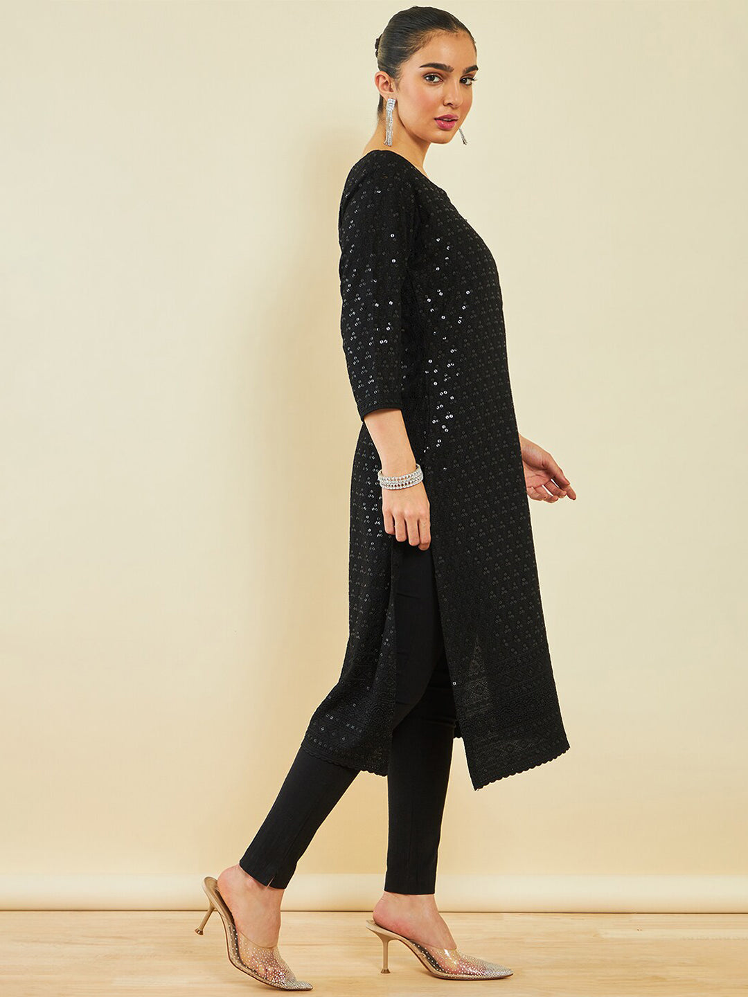 Soch Ethnic Motifs Embroidered Sequinned Regular Kurta - Distacart