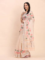 Thumbnail for Astita Linen Cotton Peach Saree