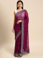 Thumbnail for kasee Embroidered Ethnic Motifs Zari Pure Georgette Saree - Distacart
