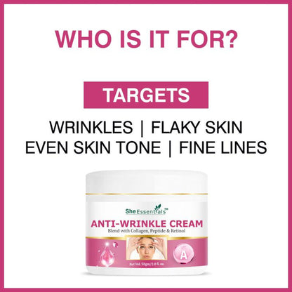 She Essentials Anti Wrinkle Face Cream With Peptide & Retinol