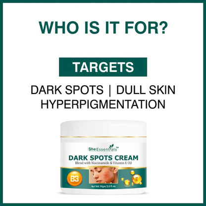 She Essentials Dark Spot Corrector Cream, Niacinamide & Vitamin E Oil
