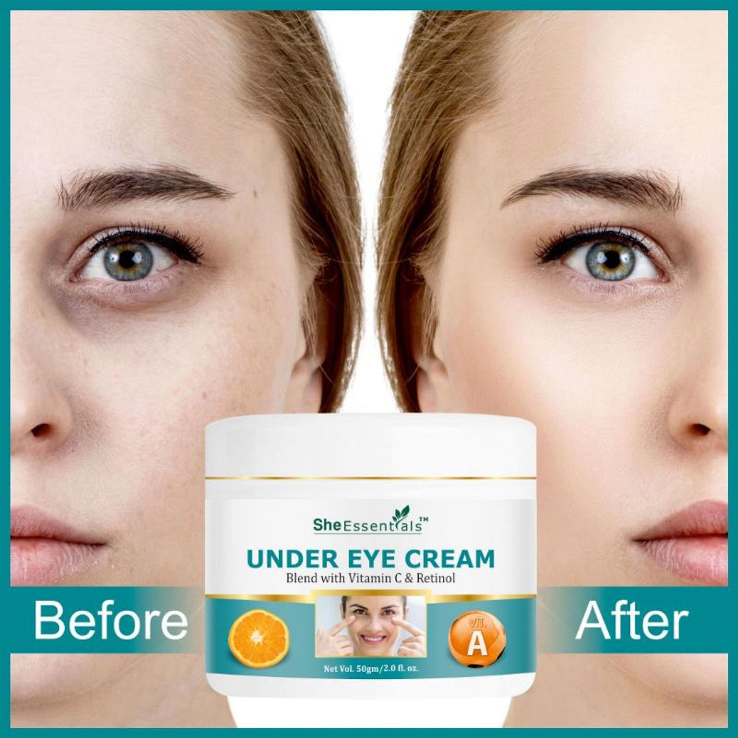 She Essentials Hydrating Natural Under Eye Cream With Vitamin C & Retinol