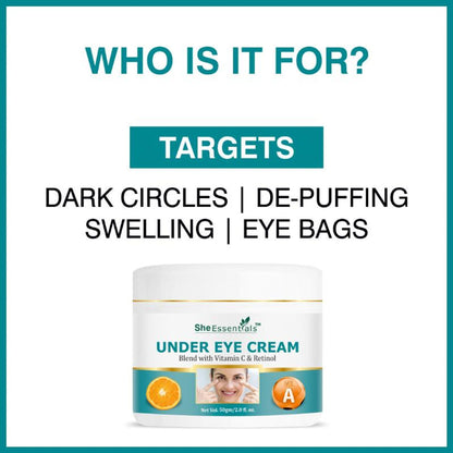 She Essentials Hydrating Natural Under Eye Cream With Vitamin C & Retinol