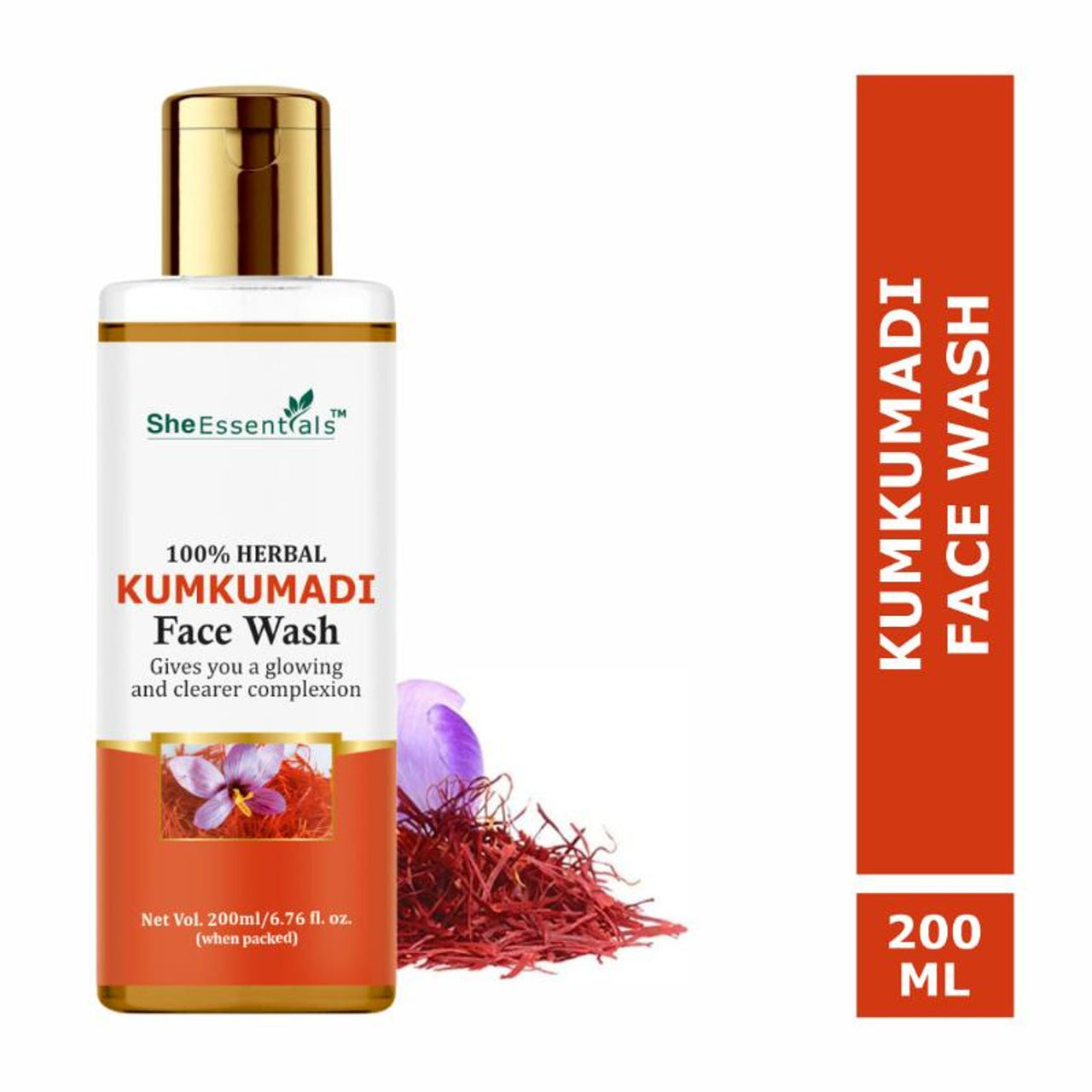 She Essentials Kumkumadi Glow Face Wash - Reduces Pigmentation & Dark Spots