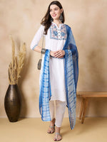 Thumbnail for Anouk Regular Thread Work Pure Cotton Kurta with Trousers & With Dupatta