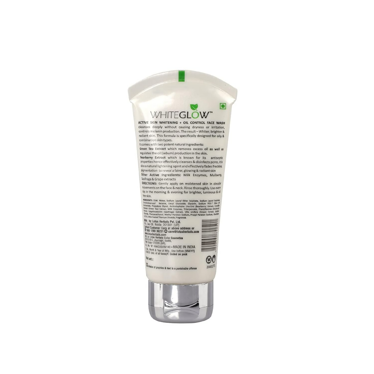 Lotus Herbals White Glow Active Skin Whitening & Oil Control Facewash - Distacart