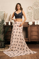 Thumbnail for Vastranavya Cream Digital Printed Linen Ready To Wear Designer Saree with Unstitched Blouse - Distacart