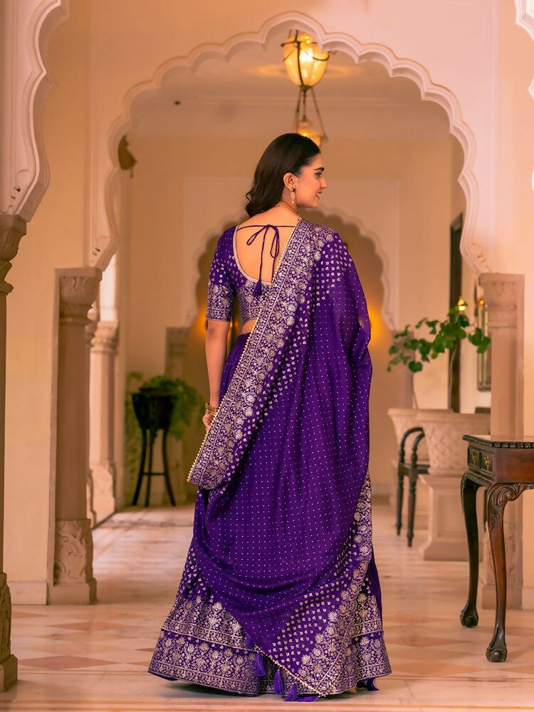 Lehenga Mart Purple Designer Wedding Wear Lehenga Choli - Dista
