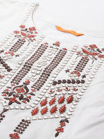 Thumbnail for Indo Era Floral Embroidered Thread Work Pure Cotton Kurta with Trousers & With Dupatta