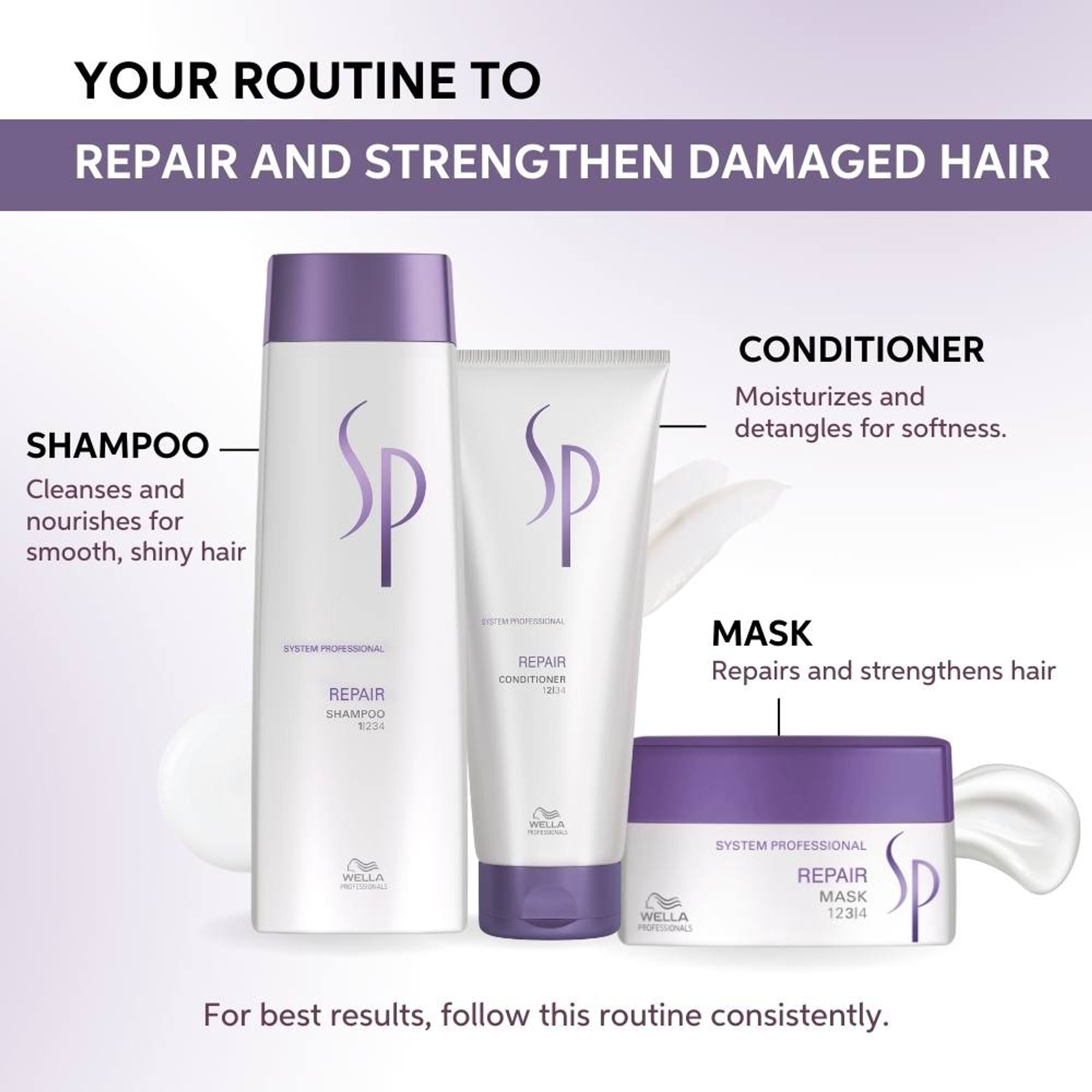 System Professional Repair Shampoo for Damaged Hair Strengthens & Restores - Distacart