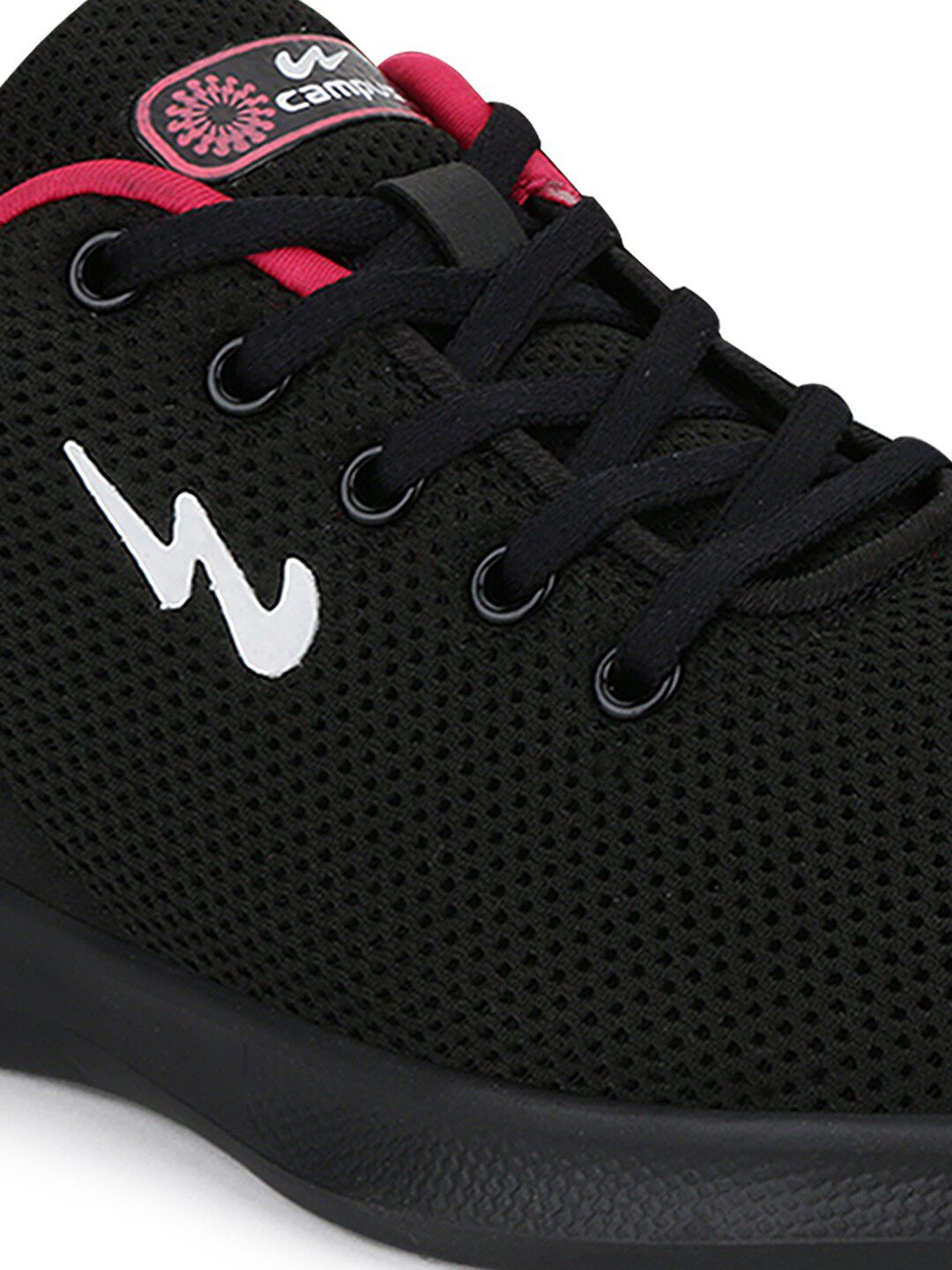 Campus Women Black Mesh Running Shoes